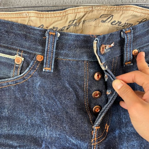 Ciano Farmer  Selvedge Denim Jeans Button Fly size 31x28 - Picture 4 of 12